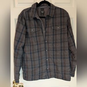 Prana Gray Plaid Soft Flannel Shirt Jacket